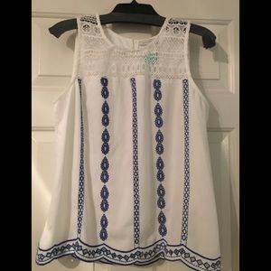 Skies Are Blue Stitch Fix Alexa Embroidery Tank!
